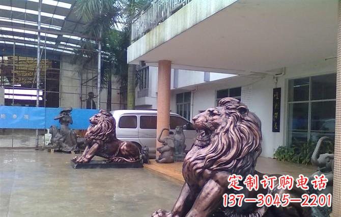 贵州紫铜西洋狮子铜雕