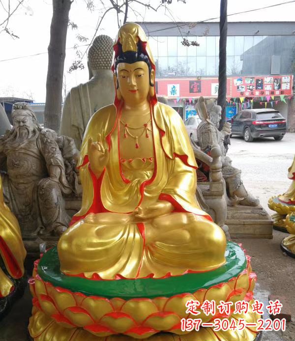 贵州宗教庙宇玻璃钢观音菩萨雕像