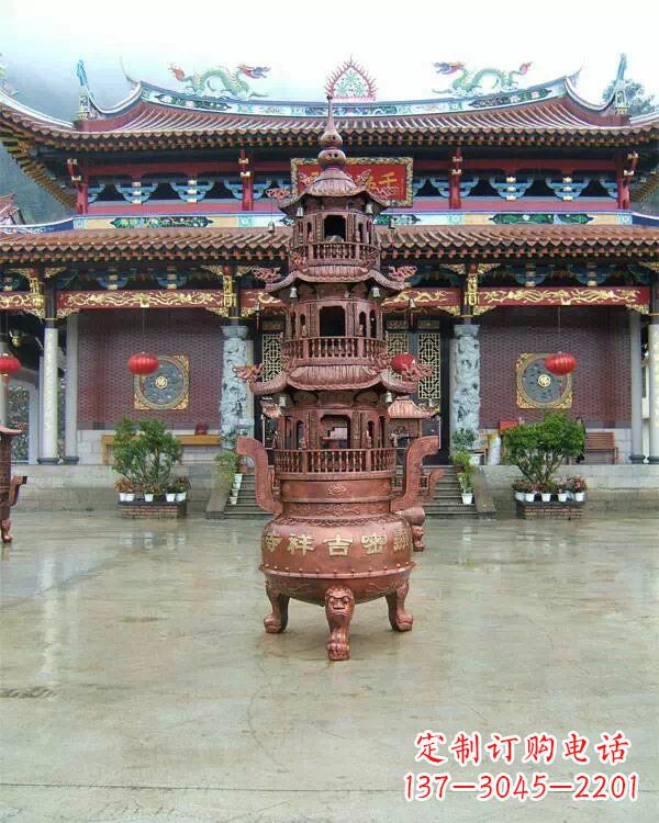 贵州宗教庙宇香炉铜雕