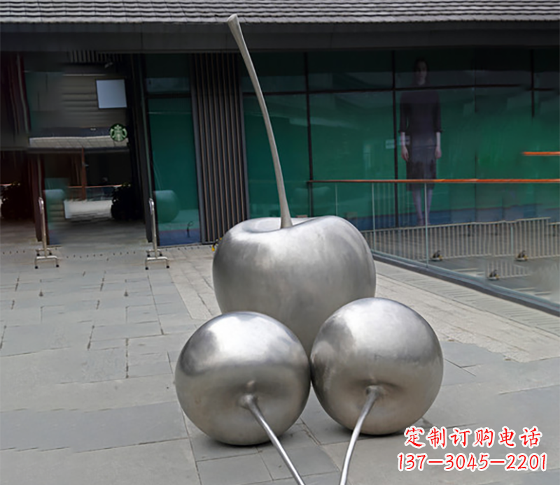 贵州实心不锈钢苹果雕塑