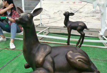 贵州铸铜广场动物鹿雕塑 