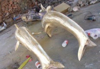 贵州铸铜海豚公园动物铜雕