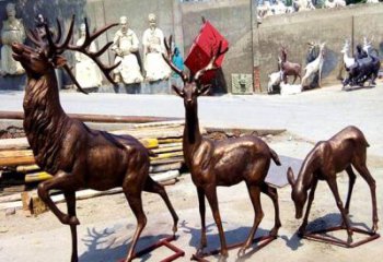 贵州铸铜鹿雕塑