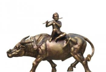 贵州铸铜牧童牛雕塑
