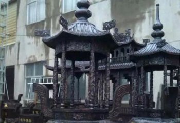 贵州铸铜寺庙香炉铜雕 (3)