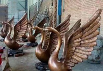 贵州铸铜天鹅喷水动物喷泉雕塑