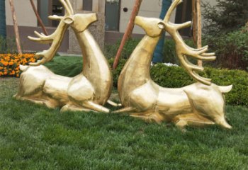 贵州抽象铜鹿雕塑