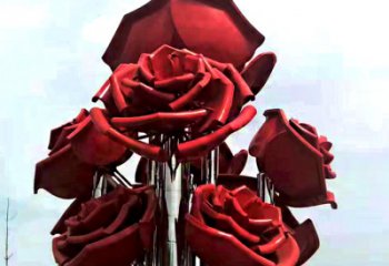 贵州大型不锈钢玫瑰花雕塑