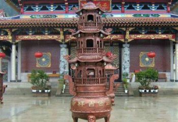 贵州宗教庙宇香炉铜雕