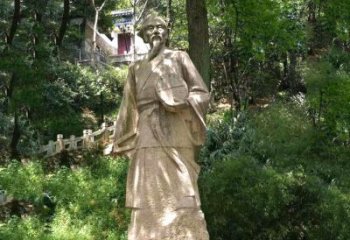 贵州祖冲之公园雕塑-砂岩雕刻的历史名人古代数学家