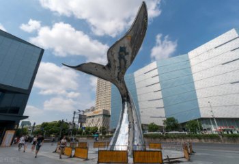 贵州鱼尾雕塑-广场创意不锈钢鱼尾雕塑